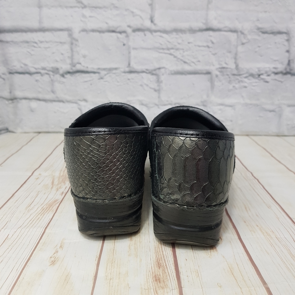 Dansko Snakeskin Print Slip-On Clog Shoe - image 8